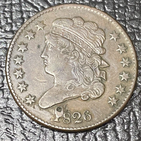 1826 Classic Head Half Cent 1/2 Cent Higher Grade XF Details #34637 Cover