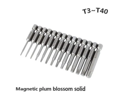 1-10 pcs T3 T4 T5 T6 T7 T8 T9 T10 T15 T20 T25 T27 -T50 CR-V Hex Screwdriver Bits - Image 1 of 4