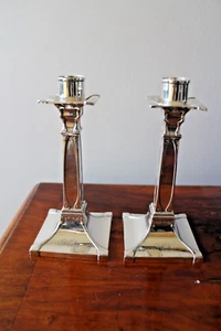 Pair of Sterling Silver Candlesticks Arts & Crafts Pearce & sons Sheffield 1906 - Picture 1 of 17