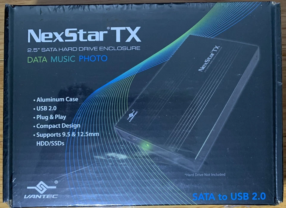 Vantec NexStar TX 2.5” SATA Hard Drive Enclosure NST-210S2-BK BRAND New!! - Image 1 of 1