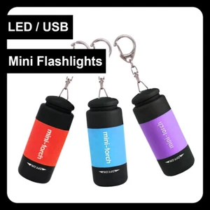 Mini Flashlight White Light Rechargeable LED Lamp USB Outdoor Lighting Rotating - Picture 1 of 15