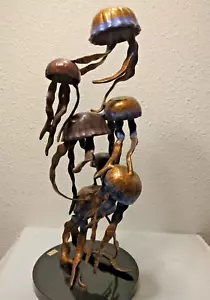 SPI Home Jellyfish Sextet Brass Statue on Marble Base 80275 - Picture 1 of 7