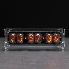 Vintage Nixie Tubes Table Clock Retro Watch 6x IN-12 Acrylic Case Built Tested