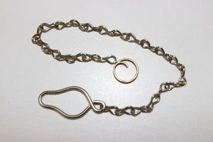 WWII US Silver plated steel Whistle Chain 9" long with button loop each E2205 - Picture 1 of 9