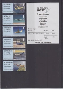 Guernsey 2021 - Post & Go - aviones Bailiwick - tira de coleccionista - Envoy House o/p - Imagen 1 de 1