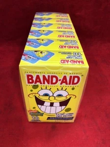 NEW LOT OF 6 Boxes of 10 (60 TOTAL) BAND-AID® XL Knee & Elbow 1.75"x4" SpongeBob - Picture 1 of 3