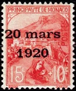 Sello Monaco Sello Yvert 39 " Boda Princesa Charlotte 15C+10C" Nuevo - Imagen 1 de 1