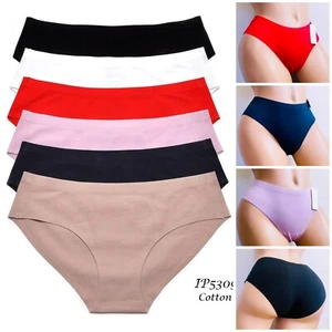 3/6/12 Pack Cotton Seamless Panties Lingerie No Show Cool Underwear S-XL 5309 - Picture 1 of 12