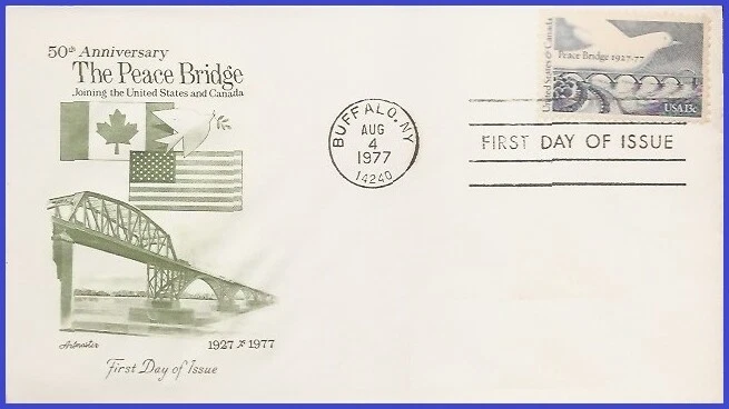 USA4 #1721 U/A ARTMASTER FDC   Peace Bridge - Image 1 of 1