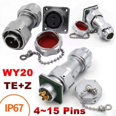WY20 TE+Z Aviation Plugs Sockets IP67 Waterproof Cable Connectors 2 3 4~15 Pins - Image 1 of 4