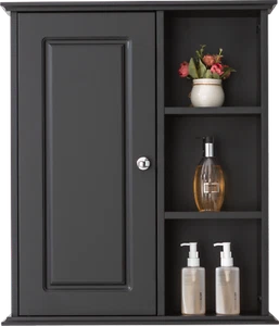 23.6" Black Bathroom Wall Cabinet - Picture 1 of 5