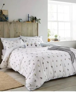 JOULES GARDEN DOGS SINGLE DUVET COVER AND PILLOWCASE 100% COTTON - Picture 1 of 6