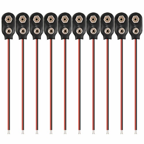 Li Ion Battery Connector Pack Of 10 T-Type 9V Battery Connector Snap Clips Wire Lead D 478114 - Foto 9