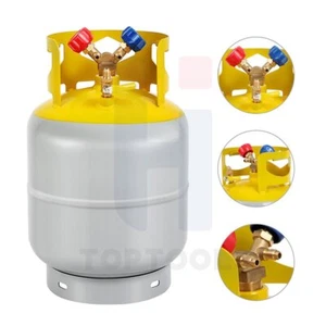 Refrigerant Recovery Tank 50LB Double Valve for Liquid/Steam Cylinder Tank