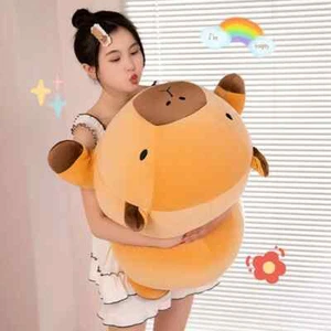 Peluche Largo Relleno Redondo Marrón Acuático Dibujos Animales Refuerzo Peluche Regalo - Imagen 1 de 8