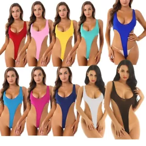 Sexy Damen Stringbody Badeanzug Rückenfrei High Cut Thong Catsuit Unterwäsche - Bild 1 von 47