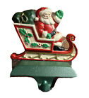 MIDWEST of Canon Falls SANTA IN SLEIGH STOCKING HANGER HOLDER CAST IRON Vintage