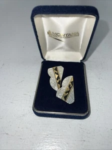 New Women’s Montana Silversmiths Gold Silver Black Collar Tips. CT4 A-37 - Picture 1 of 12