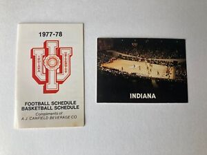 NCAA Football & Basketball 1977-78 78-79 Indiana Hoosiers Pocket Schedule Lot 2