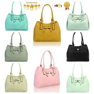 New UK Women's Ladies Ribbon Detail Shoulder Bag Hand Bag With Two Compartments - Picture 1 of 42