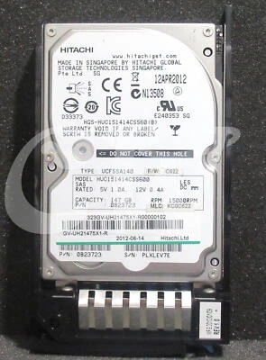0B23723 HITACHI HUC151414CSS60 ULTRASTAR 147GB 15K 6G 64MB 2.5in SAS Hard Drive - Image 1 of 2
