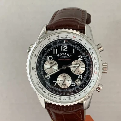 Reloj Rotary Hombre Cronógrafo Cronógrafo Fecha Correa Cuero Marrón GB03351/19 Foto 1 de 4