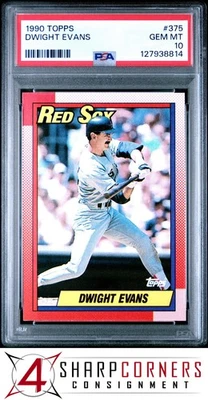 1990 Topps #375 Dwight Evans Red Sox PSA 10 Foto 1 de 3