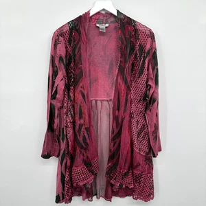 Anis A Jacket Duster Medium Stretch Sheer Flowy Artsy Festival Boho Witchy Goth - Picture 1 of 11