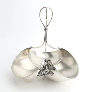 Gorham Sterling Silver 10" Victorian Aesthetic Tri-Lobed Handled Dish No Mono - Picture 1 of 6