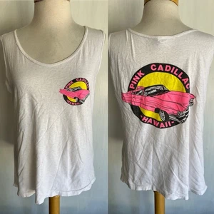 Camiseta sin mangas ROSA CADILLAC HAWAII Vintage Años 80 Waikiki Night Club Talla Grande - Imagen 1 de 7