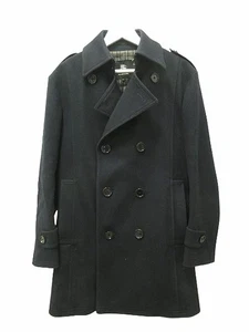 Burberry Black Label Wool Peacoat Dark Navy Men's Double-Breasted Coat - Picture 1 of 9