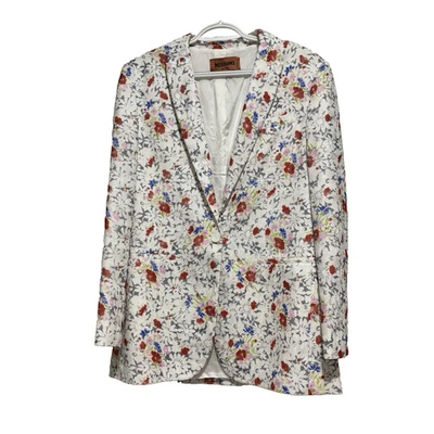 Blazer Missoni Naranja Etiqueta Floral Grande Multicolor Hecho en Italia Informal Oficina Foto 1 de 4