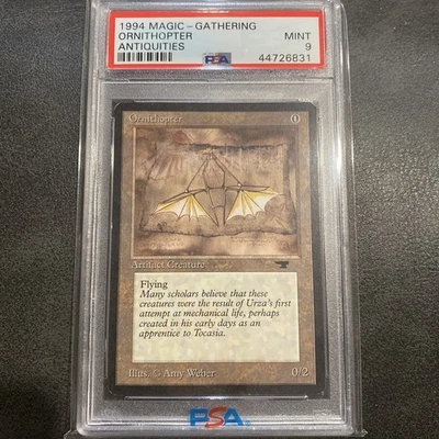 1994 MTG Magic the Gathering Antiquities Ornithopter PSA 9 Mint - Image 1 of 4