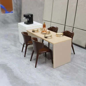 Leisure Dining Table Chair Plastic Italian Dining Table Dollhouse Decoration - Picture 1 of 14