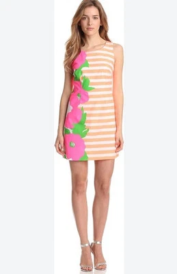 Vestido recto para mujer Lilly Pulitzer Delia multicolor sin mangas cuello redondo talla 2 Foto 1 de 4