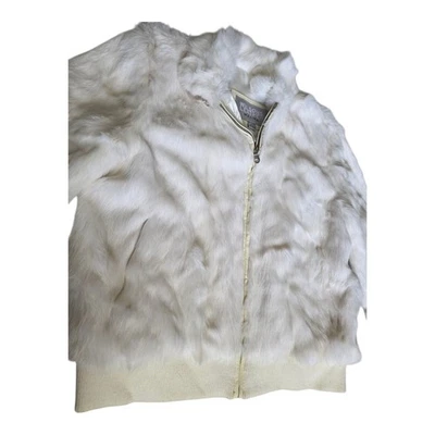 Wilsons Leather Vintage Women's Size Large Maxima Genuine White Rabbit Fur Coat - Image 1 of 4