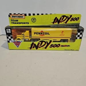 Matchbox 1990 CART INDY 500 Pennzoil Team Transport Hauler, Yellow - Picture 1 of 3