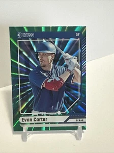 2024 Donruss Baseball #74 Evan Carter Green Laser-Rangers - Picture 1 of 2