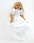 Wedding Communion Gown With Flowers & Veil Fits 18" American Girl Doll Clothes