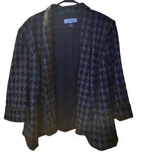 Kasper Metallic Gold Hahnentritt Blazer Jacke Karriere vorne offen Übergröße 22W - Bild 1 von 6