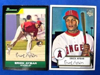 Erick Aybar 2006 Bowman RC y 2006 Topps '52 Retro Béisbol RC - Ángeles Foto 1 de 2