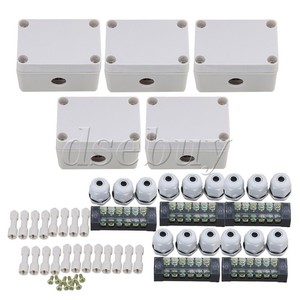 5PCS 6 Position Terminals Waterproof Electric Project Junction Box
