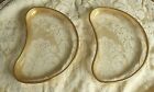 Kidney shaped side plates, glass with gold edges, set of 8