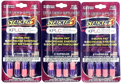 12 Capsules STACKER 3 XPLC Dietary Supplement Fat Burner - Image 1 of 2