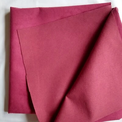 Lightweight Microsuede Upholstery Burgundy Red Fabric 46" x 33" - Image 1 of 4