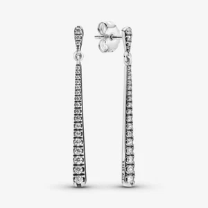 New Genuine Pandora Silver Sparkling Shooting Stars Dangle Earrings 296351CZ - Picture 1 of 7