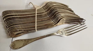 CHRISTOFLE Lot 19 Grandes FOURCHETTES Modele Rocaille Metal Argenté 19VD2 19/12 - Imagen 1 de 11