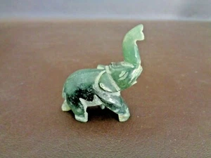Small Green Carved Elephant Figurine - Soapstone? - Picture 1 of 5