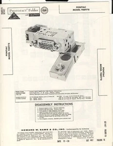 Sams Photofact , Pontiac Model 988978, Car Radio, Original Hard Copy - Picture 1 of 1