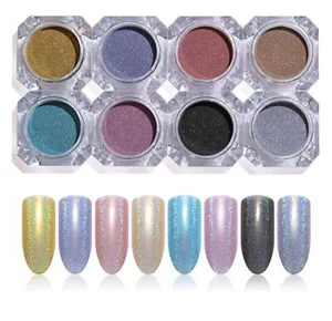 Holo Shimmer Glitter Powder Nail Art Manicure Design Decoration, 8 Colours, UK - Picture 1 of 9
